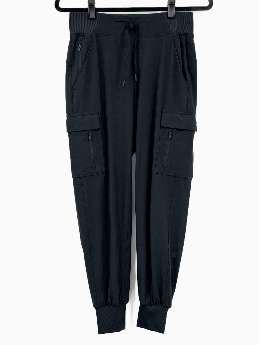 All in Motion Cargo Jogger Pants Black High Rise Stretch Athleisure XS